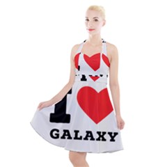 I Love Galaxy  Halter Party Swing Dress  by ilovewhateva