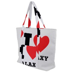 I Love Galaxy  Zip Up Canvas Bag by ilovewhateva