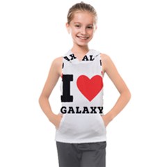 I Love Galaxy  Kids  Sleeveless Hoodie by ilovewhateva