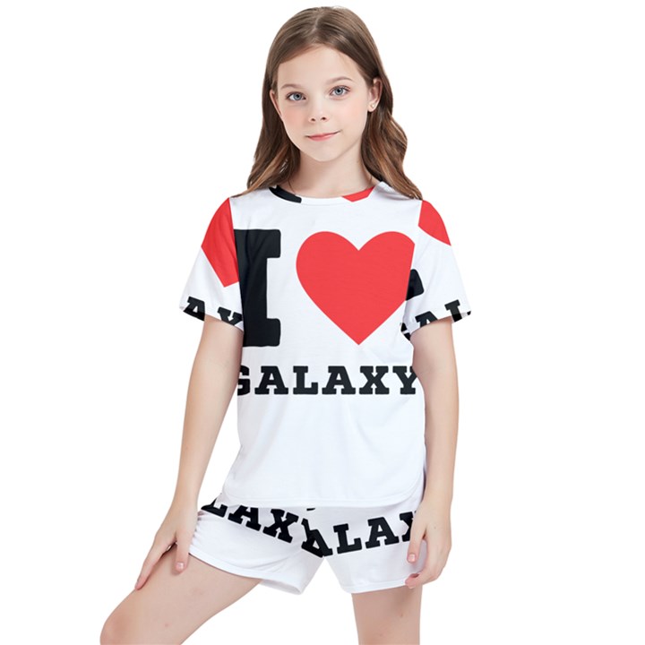 I love galaxy  Kids  Tee And Sports Shorts Set