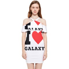 I Love Galaxy  Shoulder Frill Bodycon Summer Dress by ilovewhateva