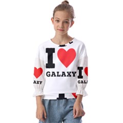 I Love Galaxy  Kids  Cuff Sleeve Top