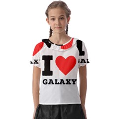 I Love Galaxy  Kids  Frill Chiffon Blouse by ilovewhateva