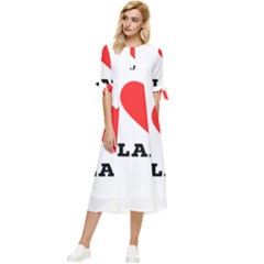 I Love Galaxy  Bow Sleeve Chiffon Midi Dress by ilovewhateva