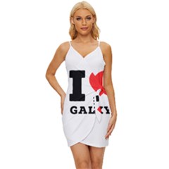 I Love Galaxy  Wrap Tie Front Dress by ilovewhateva