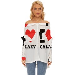 I Love Galaxy  Off Shoulder Chiffon Pocket Shirt by ilovewhateva