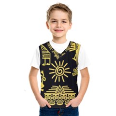 Maya-style-gold-linear-totem-icons Kids  Basketball Tank Top by Salman4z