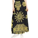 Maya-style-gold-linear-totem-icons Maxi Chiffon Skirt View1