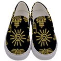 Maya-style-gold-linear-totem-icons Men s Canvas Slip Ons View1