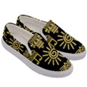 Maya-style-gold-linear-totem-icons Men s Canvas Slip Ons View3