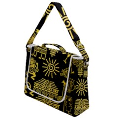 Maya-style-gold-linear-totem-icons Box Up Messenger Bag