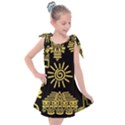 Maya-style-gold-linear-totem-icons Kids  Tie Up Tunic Dress View1