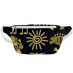 Maya-style-gold-linear-totem-icons Waist Bag  by Salman4z