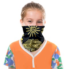 Maya-style-gold-linear-totem-icons Face Covering Bandana (kids) by Salman4z