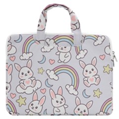 Seamless-pattern-with-cute-rabbit-character Macbook Pro 16  Double Pocket Laptop Bag  by Salman4z