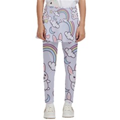 Seamless-pattern-with-cute-rabbit-character Kids  Skirted Pants by Salman4z