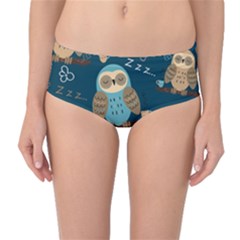 Seamless-pattern-owls-dreaming Mid-waist Bikini Bottoms by Salman4z