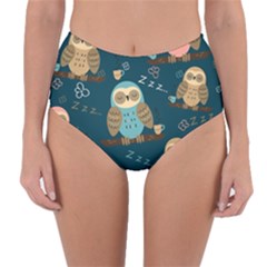 Seamless-pattern-owls-dreaming Reversible High-waist Bikini Bottoms by Salman4z