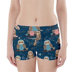 Seamless-pattern-owls-dreaming Boyleg Bikini Wrap Bottoms