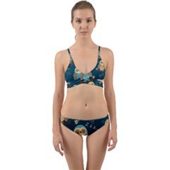 Seamless-pattern-owls-dreaming Wrap Around Bikini Set by Salman4z