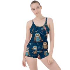 Seamless-pattern-owls-dreaming Boyleg Tankini Set  by Salman4z