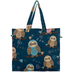 Seamless-pattern-owls-dreaming Canvas Travel Bag