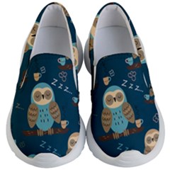 Seamless-pattern-owls-dreaming Kids Lightweight Slip Ons by Salman4z