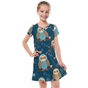 Seamless-pattern-owls-dreaming Kids  Cross Web Dress View1