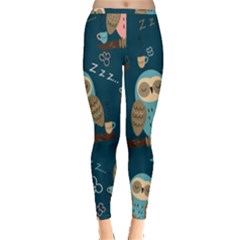 Seamless-pattern-owls-dreaming Inside Out Leggings