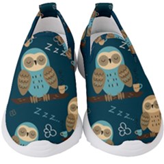 Seamless-pattern-owls-dreaming Kids  Slip On Sneakers