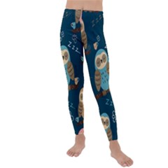 Seamless-pattern-owls-dreaming Kids  Lightweight Velour Leggings