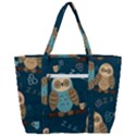 Seamless-pattern-owls-dreaming Zip Up Canvas Bag View3