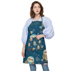 Seamless-pattern-owls-dreaming Pocket Apron