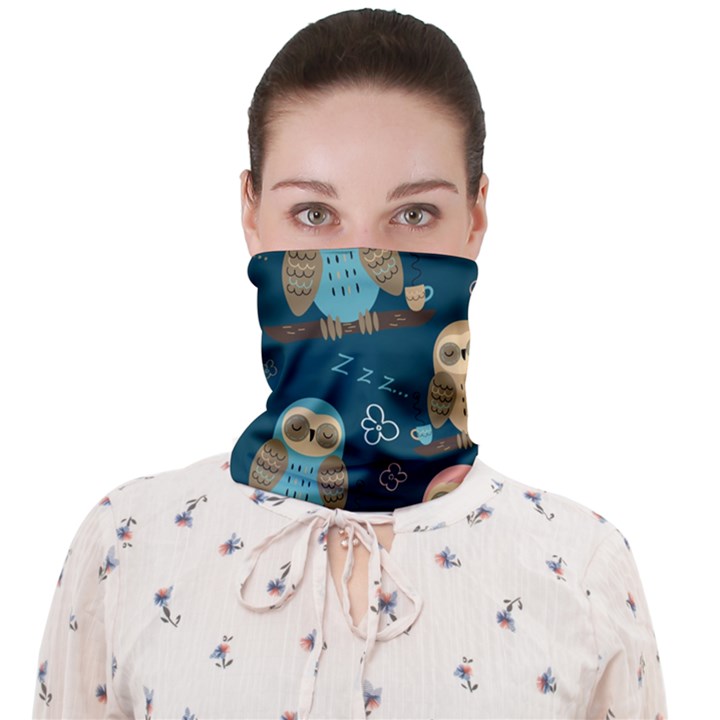 Seamless-pattern-owls-dreaming Face Covering Bandana (Adult)