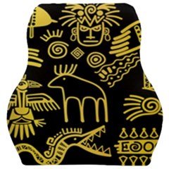 Golden-indian-traditional-signs-symbols Car Seat Velour Cushion  by Salman4z