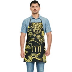 Golden-indian-traditional-signs-symbols Kitchen Apron by Salman4z