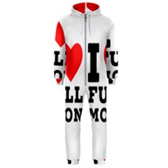 I Love Full Moon Hooded Jumpsuit (men) by ilovewhateva