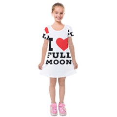 I Love Full Moon Kids  Short Sleeve Velvet Dress by ilovewhateva