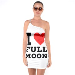 I Love Full Moon One Shoulder Ring Trim Bodycon Dress by ilovewhateva