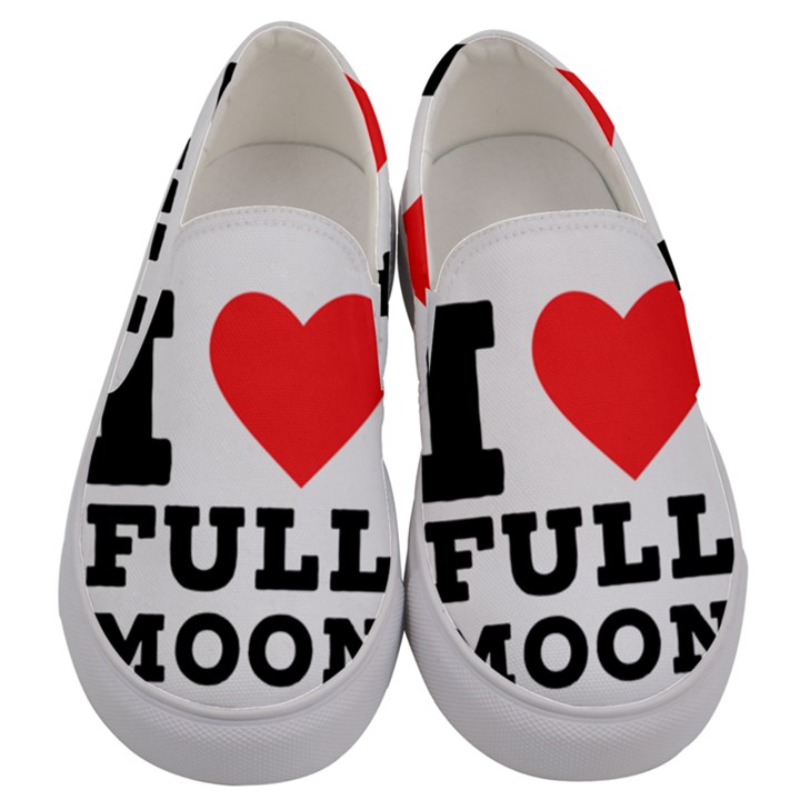 I love full moon Men s Canvas Slip Ons