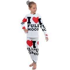 I Love Full Moon Kids  Long Sleeve Set  by ilovewhateva