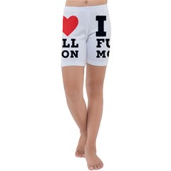 I Love Full Moon Kids  Lightweight Velour Capri Yoga Leggings by ilovewhateva