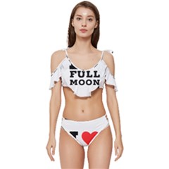 I Love Full Moon Ruffle Edge Tie Up Bikini Set	 by ilovewhateva