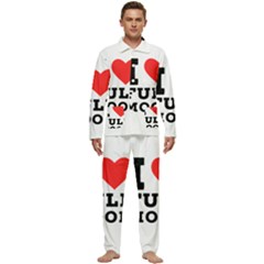 I Love Full Moon Men s Long Sleeve Velvet Pocket Pajamas Set by ilovewhateva