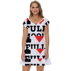 I Love Full Moon Short Sleeve Tiered Mini Dress by ilovewhateva