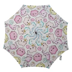 Cute-doodle-cartoon-seamless-pattern Hook Handle Umbrellas (medium) by Salman4z