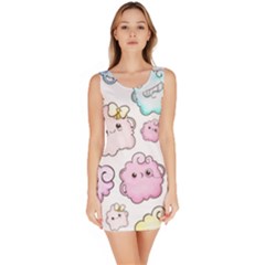 Cute-doodle-cartoon-seamless-pattern Bodycon Dress by Salman4z