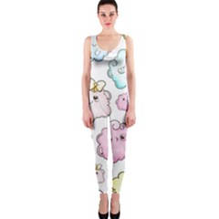 Cute-doodle-cartoon-seamless-pattern One Piece Catsuit by Salman4z