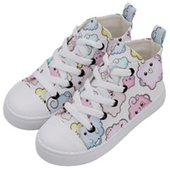 Cute-doodle-cartoon-seamless-pattern Kids  Mid-top Canvas Sneakers by Salman4z