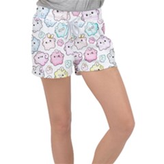 Cute-doodle-cartoon-seamless-pattern Women s Velour Lounge Shorts by Salman4z